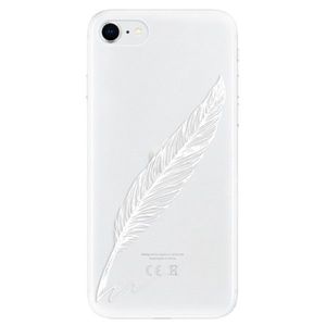 Odolné silikónové puzdro iSaprio - Writing By Feather - white - iPhone SE 2020 vyobraziť