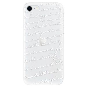 Odolné silikónové puzdro iSaprio - Handwriting 01 - white - iPhone SE 2020 vyobraziť