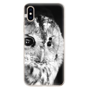 Odolné silikónové puzdro iSaprio - BW Owl - iPhone XS vyobraziť