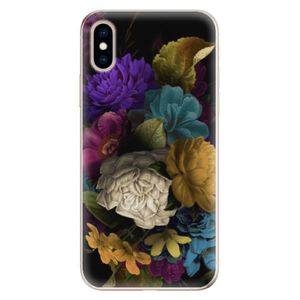Odolné silikónové puzdro iSaprio - Dark Flowers - iPhone XS vyobraziť