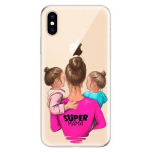 Odolné silikónové puzdro iSaprio - Super Mama - Two Girls - iPhone XS vyobraziť