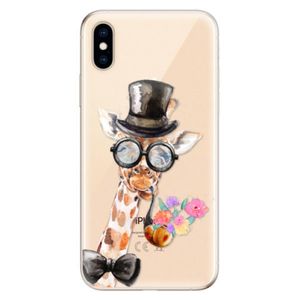 Odolné silikónové puzdro iSaprio - Sir Giraffe - iPhone XS vyobraziť