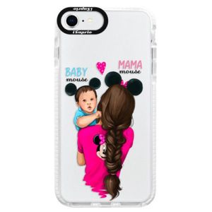 Silikónové puzdro Bumper iSaprio - Mama Mouse Brunette and Boy - iPhone SE 2020 vyobraziť