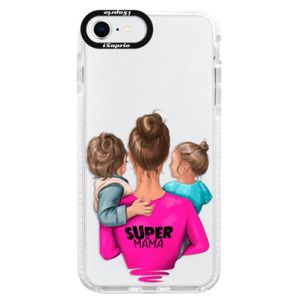 Silikónové puzdro Bumper iSaprio - Super Mama - Boy and Girl - iPhone SE 2020 vyobraziť