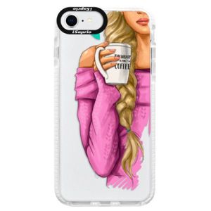 Silikónové puzdro Bumper iSaprio - My Coffe and Blond Girl - iPhone SE 2020 vyobraziť