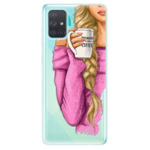 Odolné silikónové puzdro iSaprio - My Coffe and Blond Girl - Samsung Galaxy A71 vyobraziť