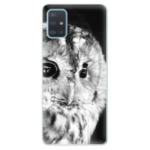 Odolné silikónové puzdro iSaprio - BW Owl - Samsung Galaxy A51 vyobraziť
