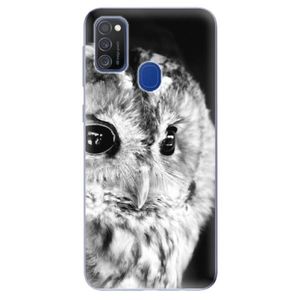 Odolné silikónové puzdro iSaprio - BW Owl - Samsung Galaxy M21 vyobraziť