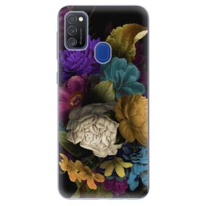 Odolné silikónové puzdro iSaprio - Dark Flowers - Samsung Galaxy M21 vyobraziť