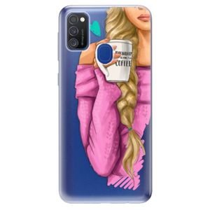 Odolné silikónové puzdro iSaprio - My Coffe and Blond Girl - Samsung Galaxy M21 vyobraziť