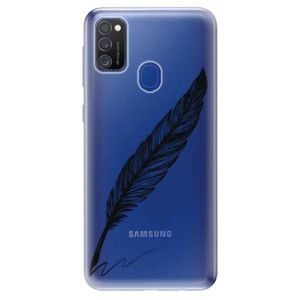 Odolné silikónové puzdro iSaprio - Writing By Feather - black - Samsung Galaxy M21 vyobraziť