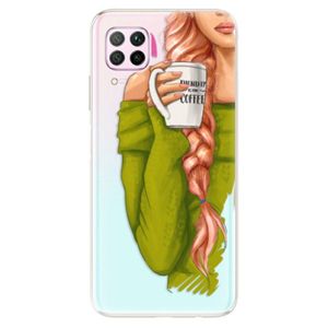 Odolné silikónové puzdro iSaprio - My Coffe and Redhead Girl - Huawei P40 Lite vyobraziť
