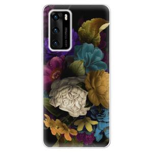 Odolné silikónové puzdro iSaprio - Dark Flowers - Huawei P40 vyobraziť