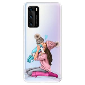 Odolné silikónové puzdro iSaprio - Kissing Mom - Brunette and Boy - Huawei P40 vyobraziť