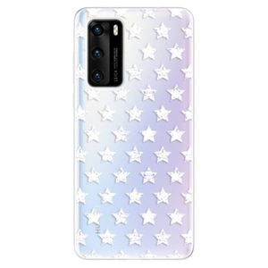 Odolné silikónové puzdro iSaprio - Stars Pattern - white - Huawei P40 vyobraziť