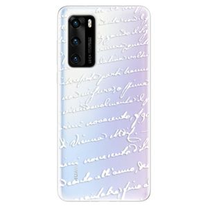 Odolné silikónové puzdro iSaprio - Handwriting 01 - white - Huawei P40 vyobraziť
