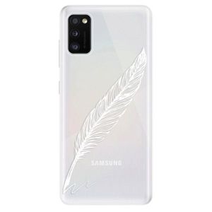 Odolné silikónové puzdro iSaprio - Writing By Feather - white - Samsung Galaxy A41 vyobraziť