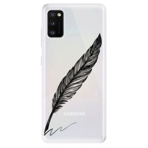 Odolné silikónové puzdro iSaprio - Writing By Feather - black - Samsung Galaxy A41 vyobraziť