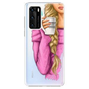 Plastové puzdro iSaprio - My Coffe and Blond Girl - Huawei P40 vyobraziť