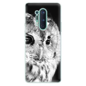 Odolné silikónové puzdro iSaprio - BW Owl - OnePlus 8 Pro vyobraziť
