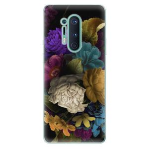 Odolné silikónové puzdro iSaprio - Dark Flowers - OnePlus 8 Pro vyobraziť