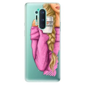 Odolné silikónové puzdro iSaprio - My Coffe and Blond Girl - OnePlus 8 Pro vyobraziť