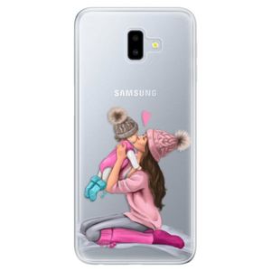 Odolné silikónové puzdro iSaprio - Kissing Mom - Brunette and Girl - Samsung Galaxy J6+ vyobraziť