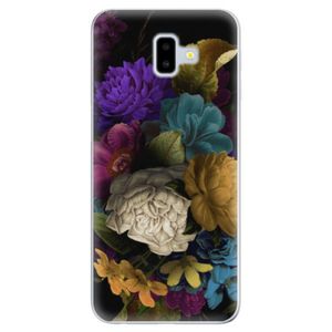 Odolné silikónové puzdro iSaprio - Dark Flowers - Samsung Galaxy J6+ vyobraziť