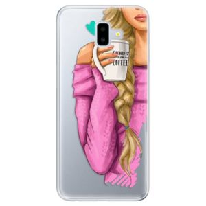 Odolné silikónové puzdro iSaprio - My Coffe and Blond Girl - Samsung Galaxy J6+ vyobraziť