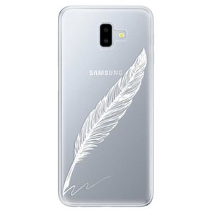 Odolné silikónové puzdro iSaprio - Writing By Feather - white - Samsung Galaxy J6+ vyobraziť