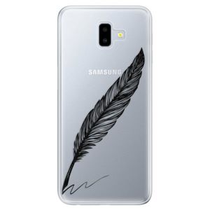 Odolné silikónové puzdro iSaprio - Writing By Feather - black - Samsung Galaxy J6+ vyobraziť