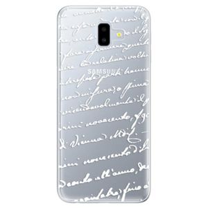 Odolné silikónové puzdro iSaprio - Handwriting 01 - white - Samsung Galaxy J6+ vyobraziť