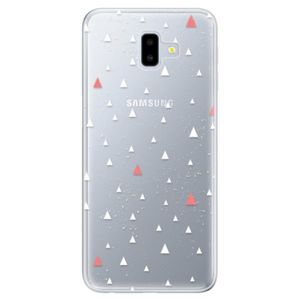 Odolné silikónové puzdro iSaprio - Abstract Triangles 02 - white - Samsung Galaxy J6+ vyobraziť