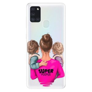Odolné silikónové puzdro iSaprio - Super Mama - Two Boys - Samsung Galaxy A21s vyobraziť