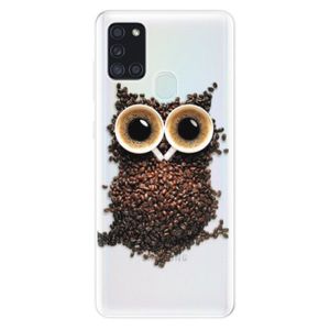 Odolné silikónové puzdro iSaprio - Owl And Coffee - Samsung Galaxy A21s vyobraziť