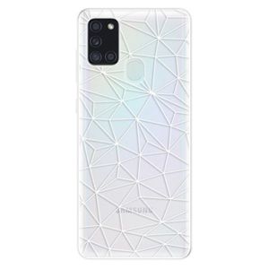 Odolné silikónové puzdro iSaprio - Abstract Triangles 03 - white - Samsung Galaxy A21s vyobraziť