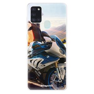 Odolné silikónové puzdro iSaprio - Motorcycle 10 - Samsung Galaxy A21s vyobraziť