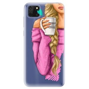 Odolné silikónové puzdro iSaprio - My Coffe and Blond Girl - Huawei Y5p vyobraziť