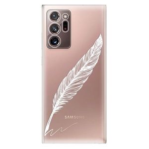 Odolné silikónové puzdro iSaprio - Writing By Feather - white - Samsung Galaxy Note 20 Ultra vyobraziť