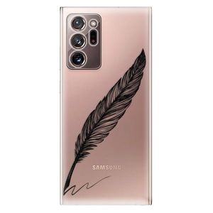 Odolné silikónové puzdro iSaprio - Writing By Feather - black - Samsung Galaxy Note 20 Ultra vyobraziť