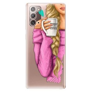 Odolné silikónové puzdro iSaprio - My Coffe and Blond Girl - Samsung Galaxy Note 20 vyobraziť