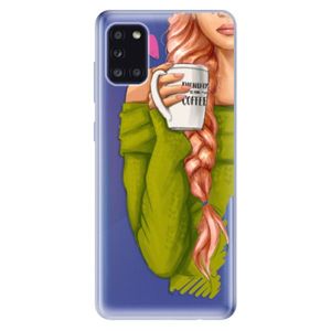 Odolné silikónové puzdro iSaprio - My Coffe and Redhead Girl - Samsung Galaxy A31 vyobraziť