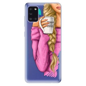 Odolné silikónové puzdro iSaprio - My Coffe and Blond Girl - Samsung Galaxy A31 vyobraziť