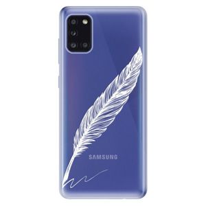 Odolné silikónové puzdro iSaprio - Writing By Feather - white - Samsung Galaxy A31 vyobraziť