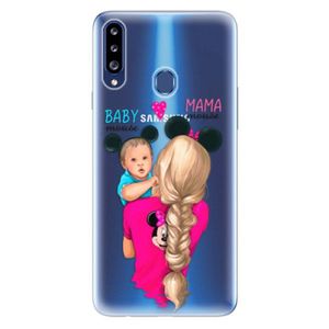 Odolné silikónové puzdro iSaprio - Mama Mouse Blonde and Boy - Samsung Galaxy A20s vyobraziť