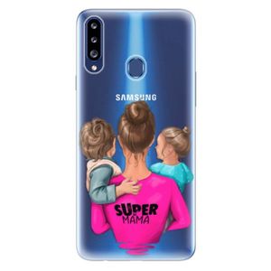 Odolné silikónové puzdro iSaprio - Super Mama - Boy and Girl - Samsung Galaxy A20s vyobraziť