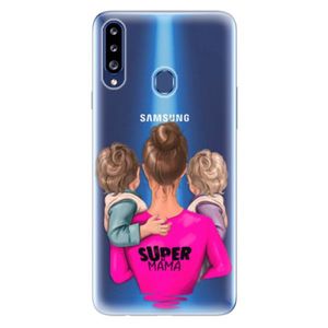 Odolné silikónové puzdro iSaprio - Super Mama - Two Boys - Samsung Galaxy A20s vyobraziť