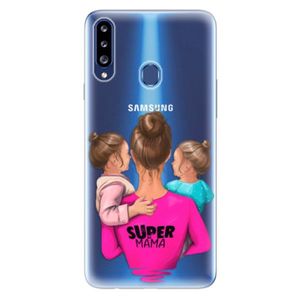 Odolné silikónové puzdro iSaprio - Super Mama - Two Girls - Samsung Galaxy A20s vyobraziť