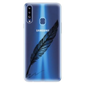 Odolné silikónové puzdro iSaprio - Writing By Feather - black - Samsung Galaxy A20s vyobraziť