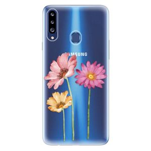 Odolné silikónové puzdro iSaprio - Three Flowers - Samsung Galaxy A20s vyobraziť